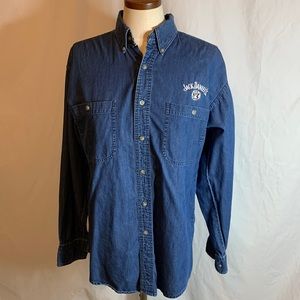 Jack Daniels Denim Blue Button-Up Shirt
